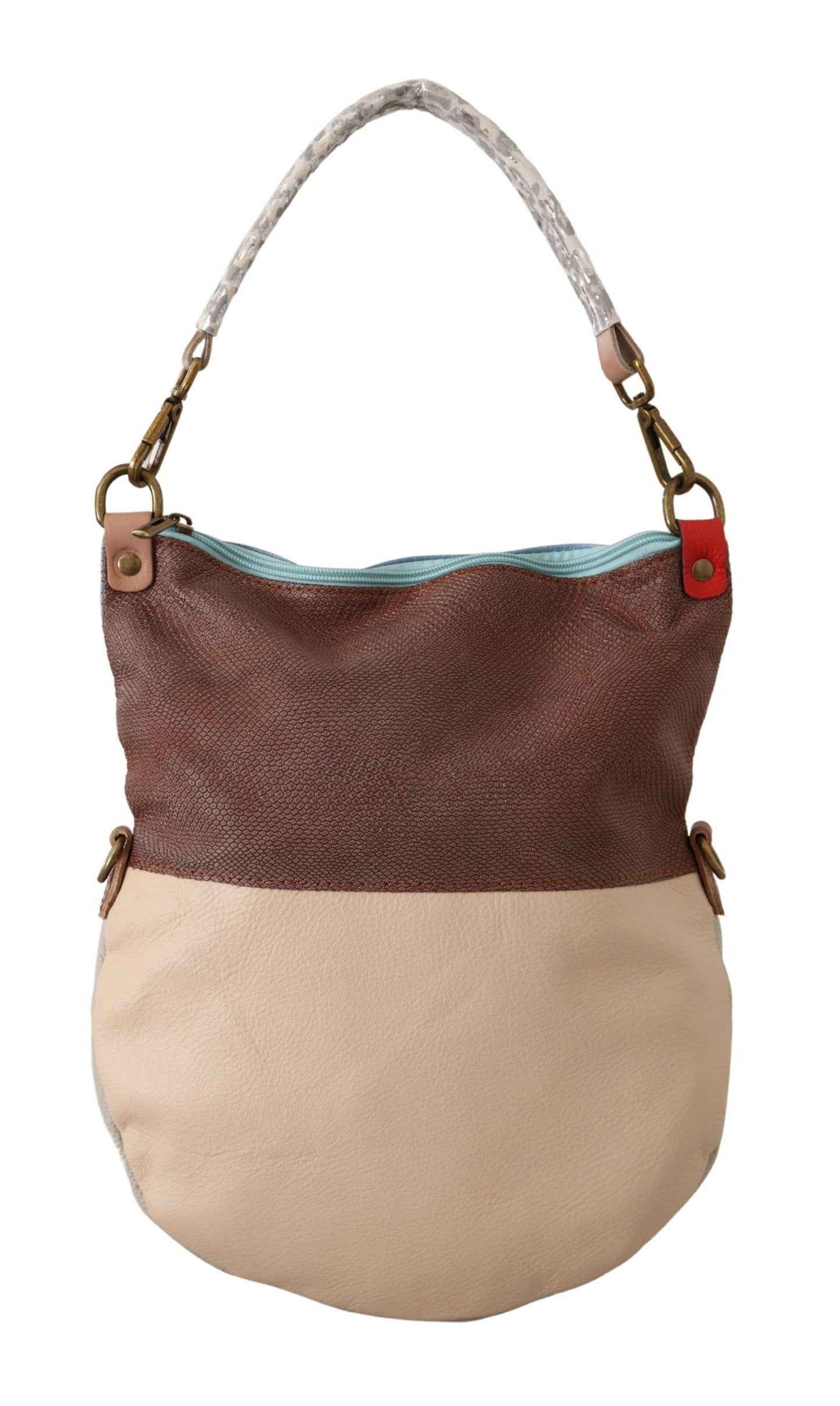 Chic Multicolor Leather Tote with Gold Accents - SEHABRANDS