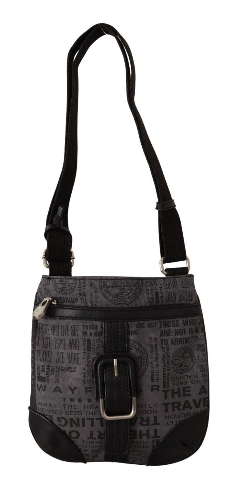 Chic Gray Fabric Crossbody Bag - SEHABRANDS