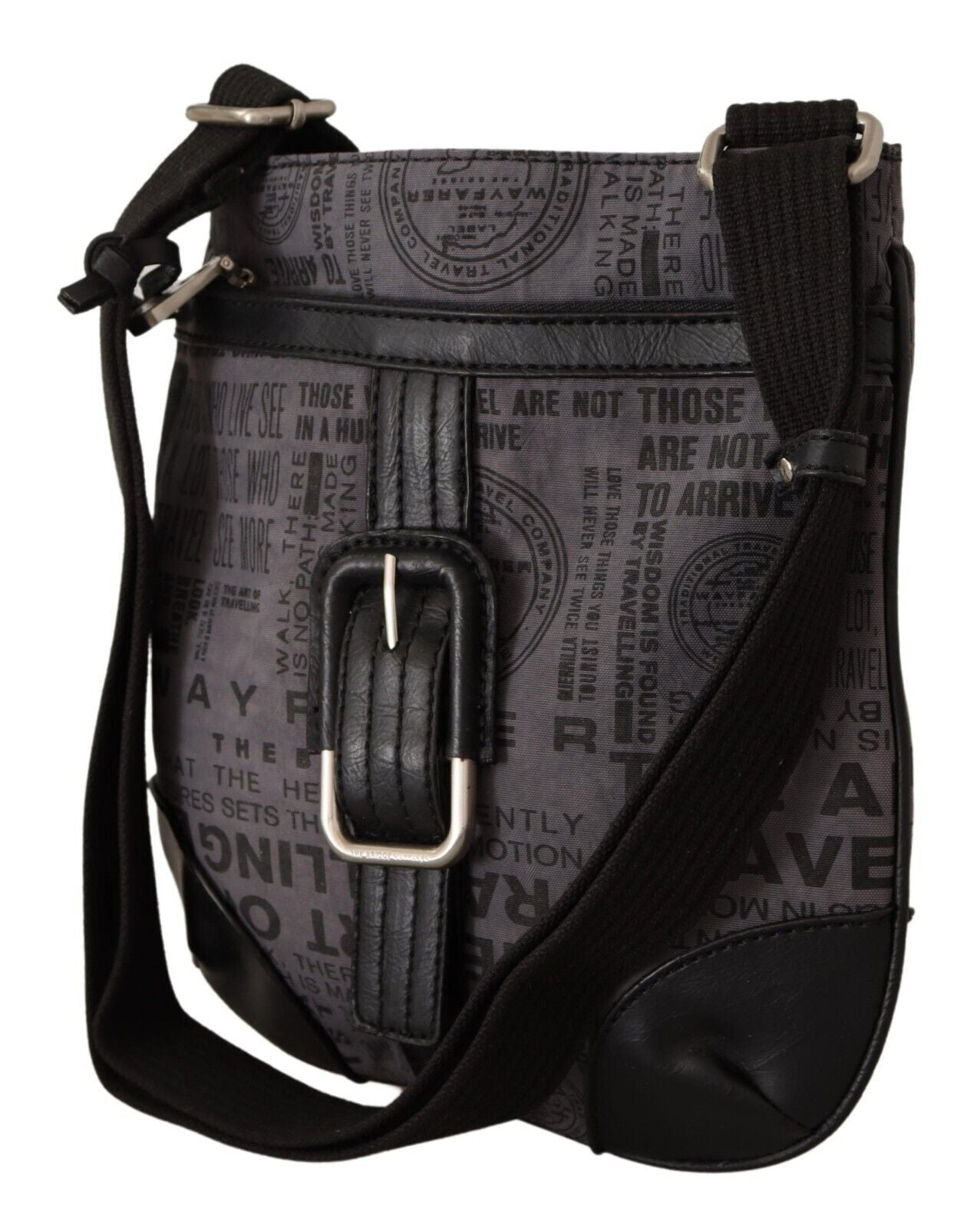 Chic Gray Fabric Crossbody Bag - SEHABRANDS