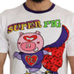 Dolce & Gabbana Chic White Cotton Pig Motif Tee