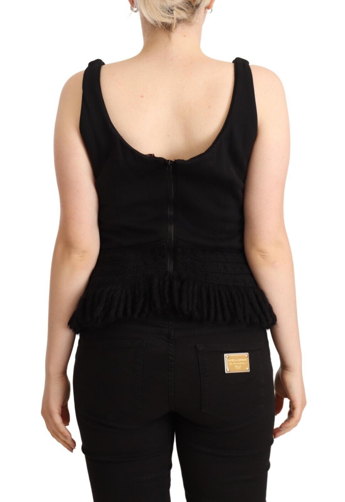 Chic Sleeveless Designer Tank Top in Black - SEHABRANDS