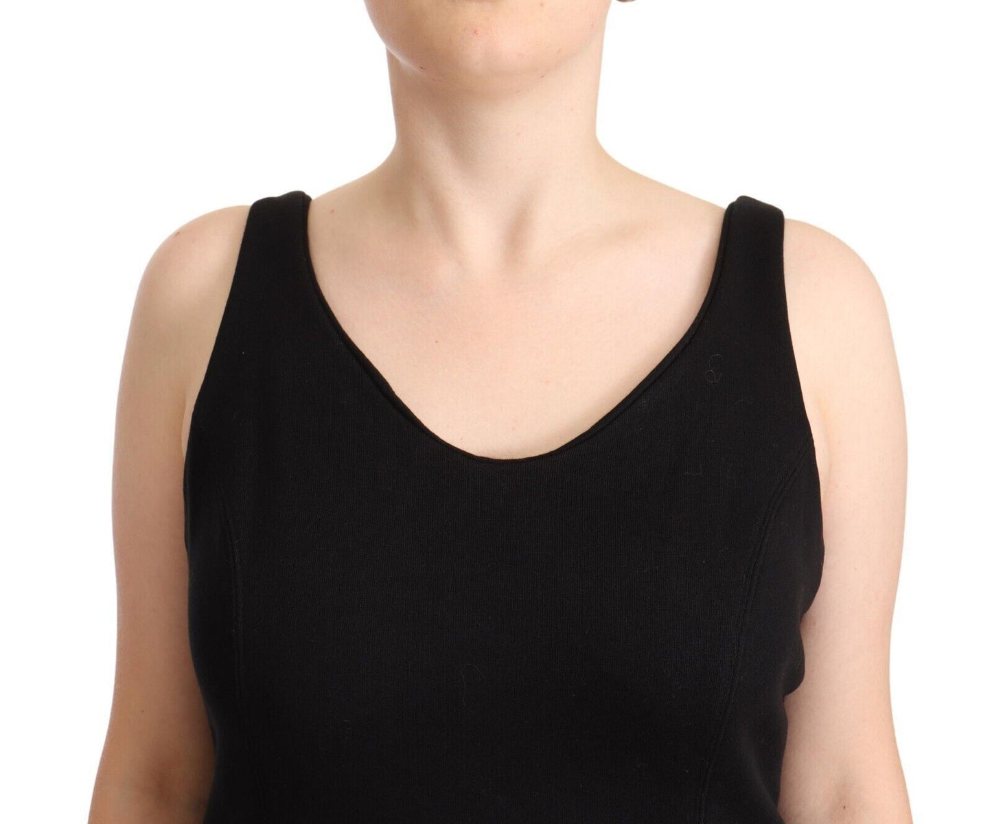 Chic Sleeveless Designer Tank Top in Black - SEHABRANDS