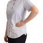 Chic Light Blue Polished Cotton Polo Top - SEHABRANDS