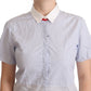 Chic Light Blue Polished Cotton Polo Top - SEHABRANDS