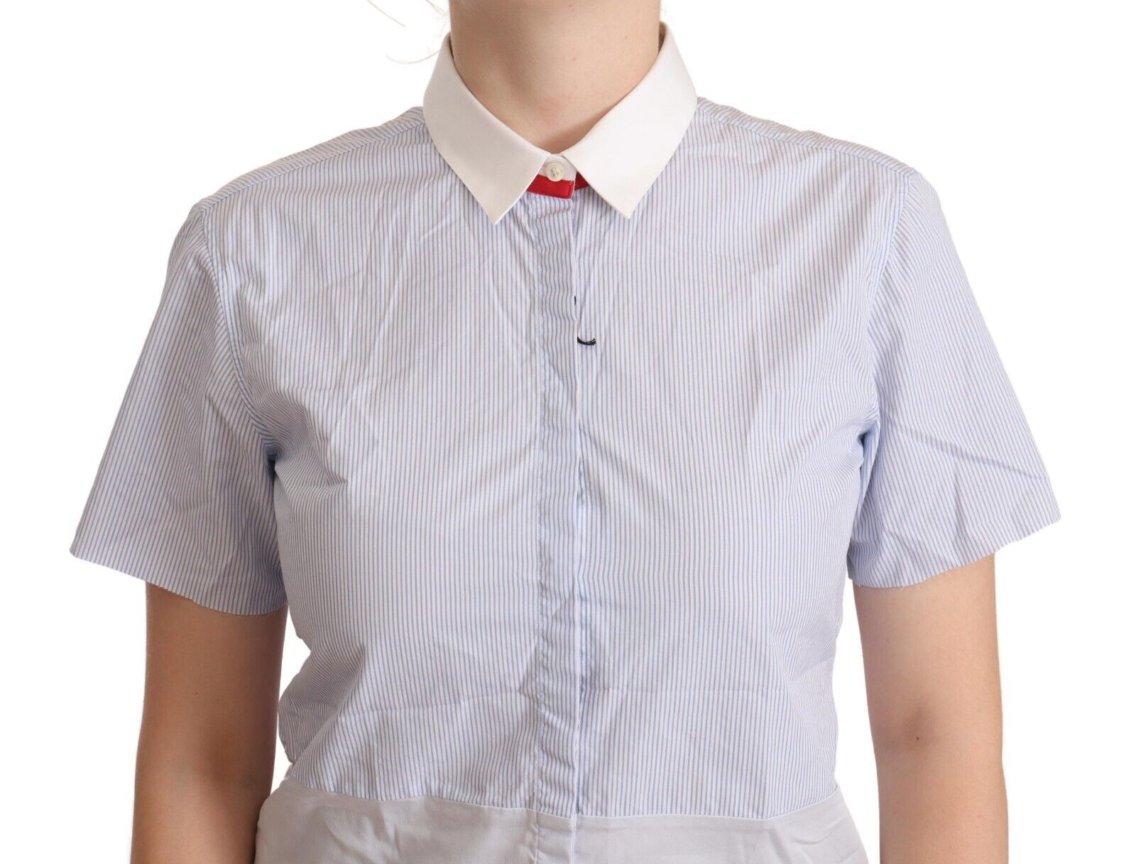 Chic Light Blue Polished Cotton Polo Top - SEHABRANDS