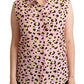 Sleeveless Leopard Print Polo Top - SEHABRANDS