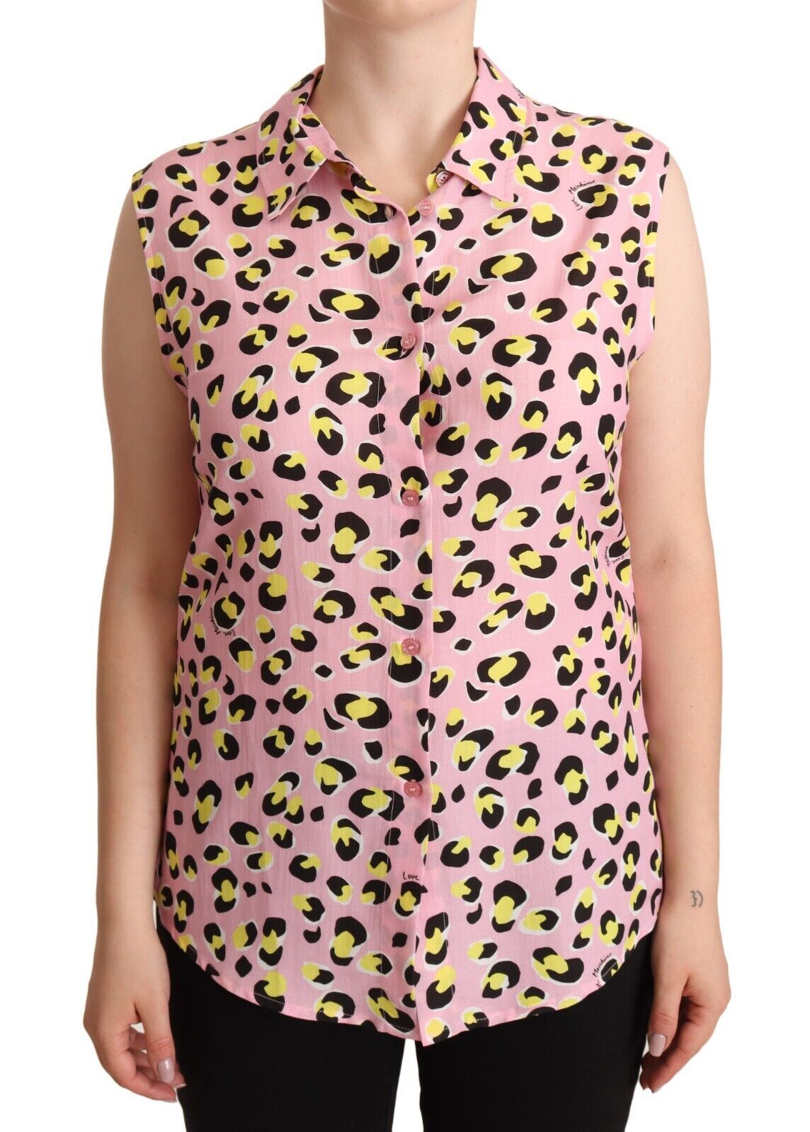 Sleeveless Leopard Print Polo Top - SEHABRANDS