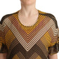 Chic Multicolor Striped Short Sleeve Blouse - SEHABRANDS