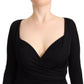 Elegant Black Sheath Dress with Sweetheart Neckline - SEHABRANDS