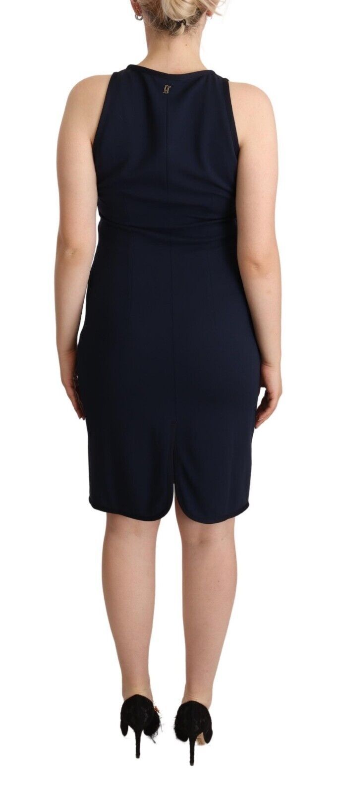 Sleeveless Navy Knee-Length Sheath Dress - SEHABRANDS