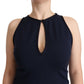 Sleeveless Navy Knee-Length Sheath Dress - SEHABRANDS