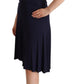 Navy Blue Cotton Midi Halter Dress - SEHABRANDS