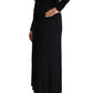 Elegant Black Nylon Stretch Maxi Dress - SEHABRANDS