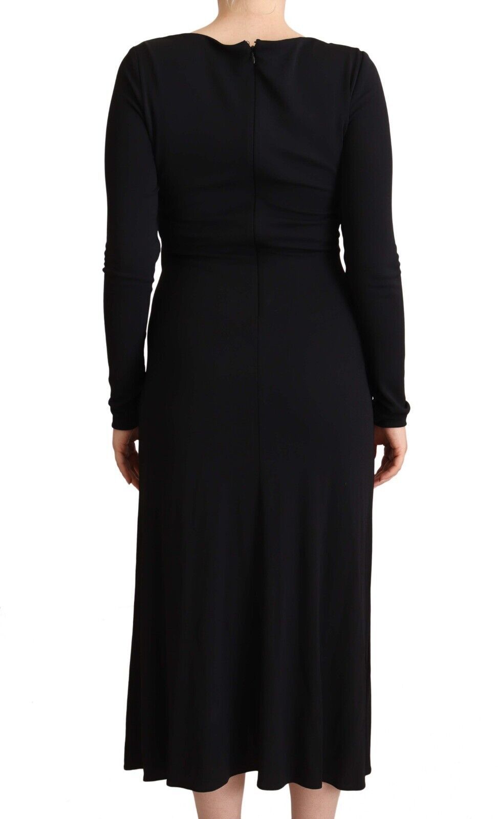 Elegant Black Nylon Stretch Maxi Dress - SEHABRANDS