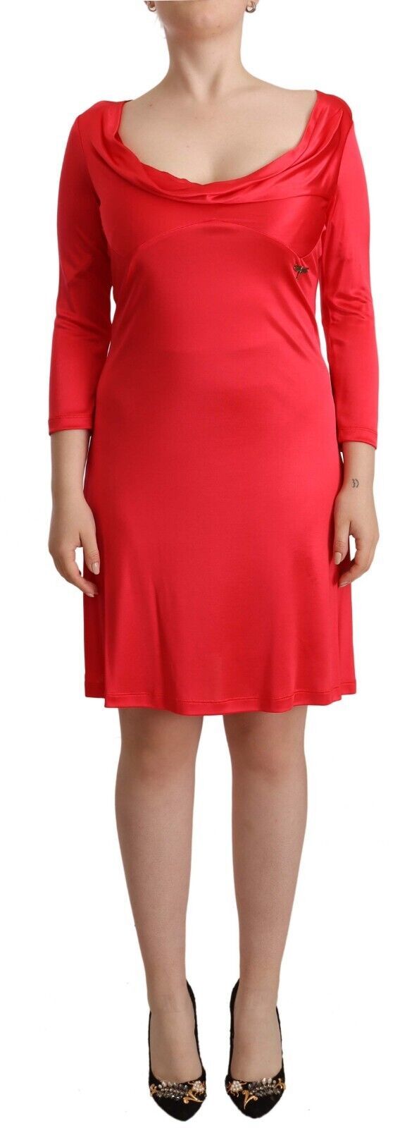 Elegant Red Knee-Length Sheath Dress - SEHABRANDS