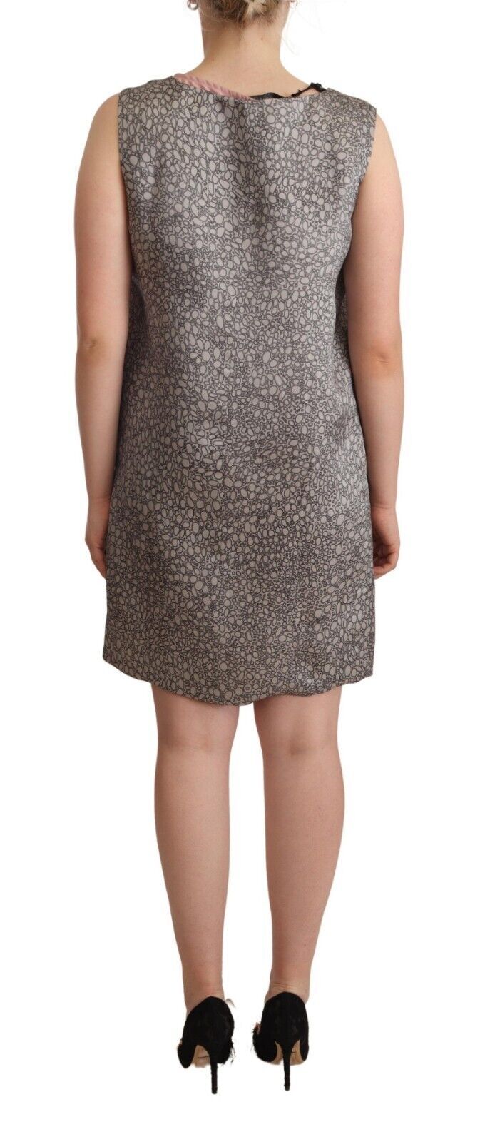 Elegant Silk Shift Dress in Sophisticated Gray - SEHABRANDS