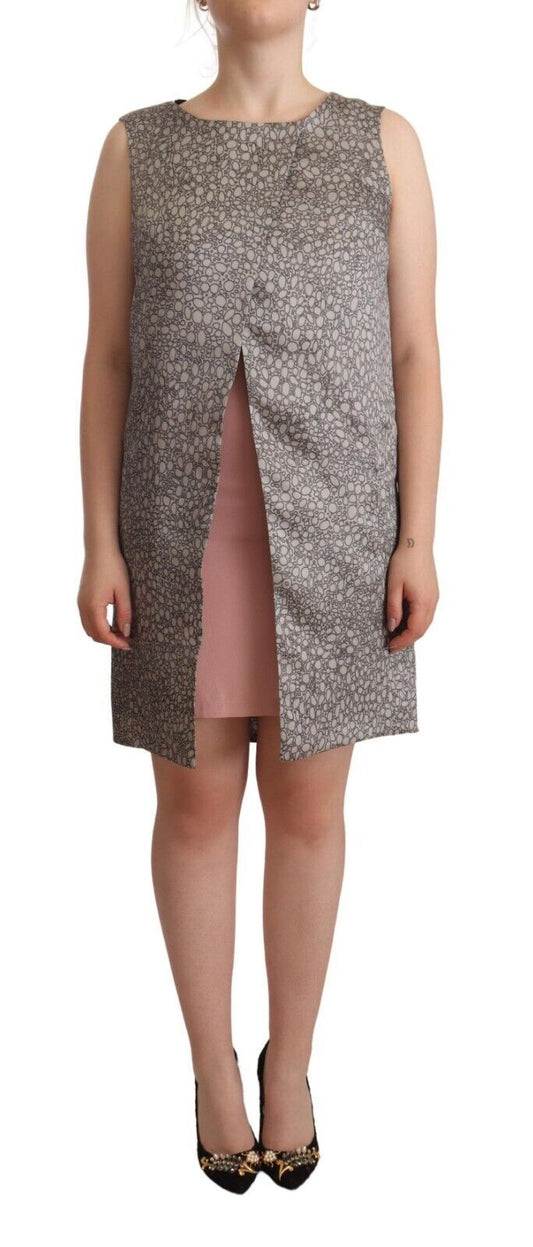 Elegant Silk Shift Dress in Sophisticated Gray - SEHABRANDS