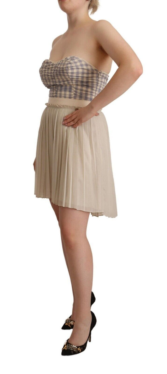 Chic Beige Strapless A-Line Dress - SEHABRANDS