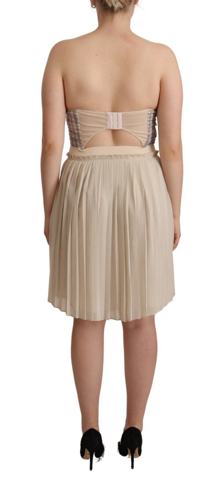 Chic Beige Strapless A-Line Dress - SEHABRANDS