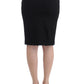 Chic Black Pencil Skirt Knee Length with Side Zip - SEHABRANDS