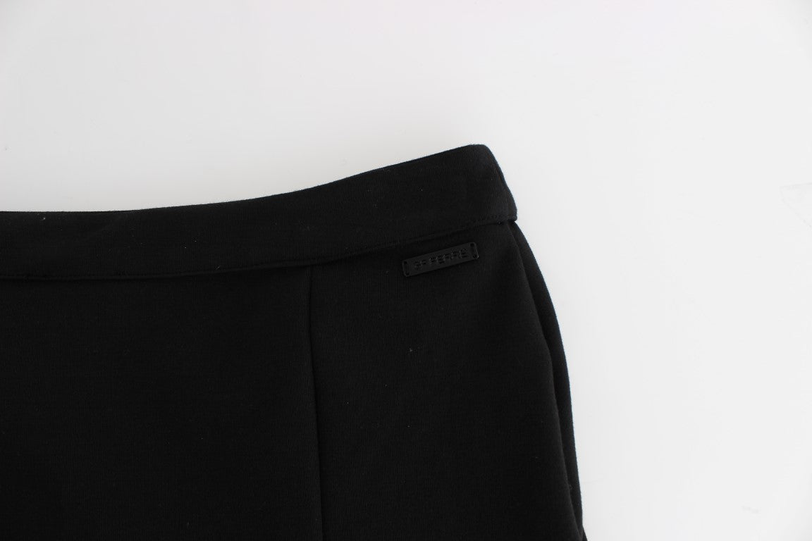 Chic Black Pencil Skirt Knee Length with Side Zip - SEHABRANDS