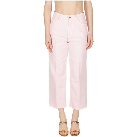 Pink Cotton Women Jeans - SEHABRANDS