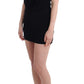 Elegant Sleeveless Black Mini Dress with Gold Details - SEHABRANDS