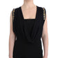 Elegant Sleeveless Black Mini Dress with Gold Details - SEHABRANDS