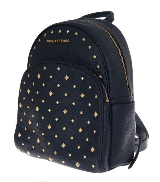 Elegant Leather ABBEY Backpack in Navy Blue - SEHABRANDS