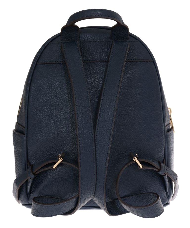 Elegant Leather ABBEY Backpack in Navy Blue - SEHABRANDS