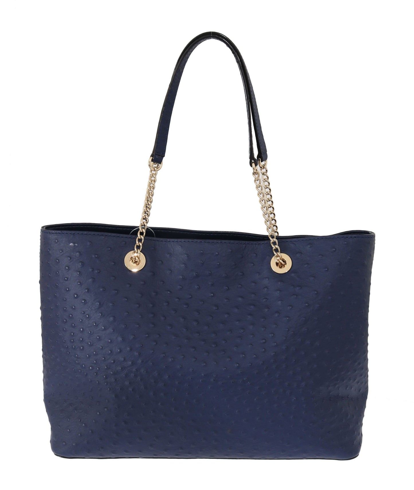 Elegant Ostrich Leather Handbag in Blue - SEHABRANDS