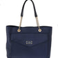 Elegant Ostrich Leather Handbag in Blue - SEHABRANDS