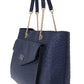 Elegant Ostrich Leather Handbag in Blue - SEHABRANDS