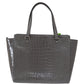 Chic Elissa Gray Leather Handbag - SEHABRANDS