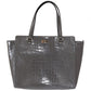 Chic Elissa Gray Leather Handbag - SEHABRANDS