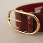 Dolce & Gabbana Elegant Red Snakeskin Leather Belt