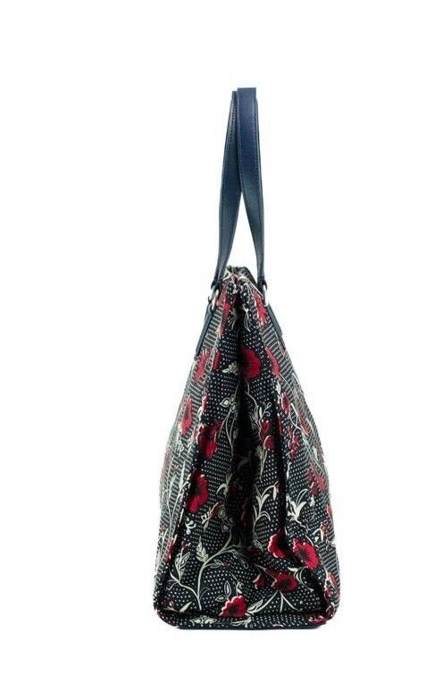 Medium Nylon Retro Batik Print Shoulder Tote Handbag - SEHABRANDS