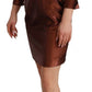 Elegant Bronze Sheath Mini Dress with Square Neck - SEHABRANDS