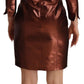 Elegant Bronze Sheath Mini Dress with Square Neck - SEHABRANDS