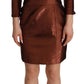 Elegant Bronze Sheath Mini Dress with Square Neck - SEHABRANDS