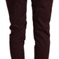 Maroon Slim Fit Skinny Pants with Zipper Detail - SEHABRANDS