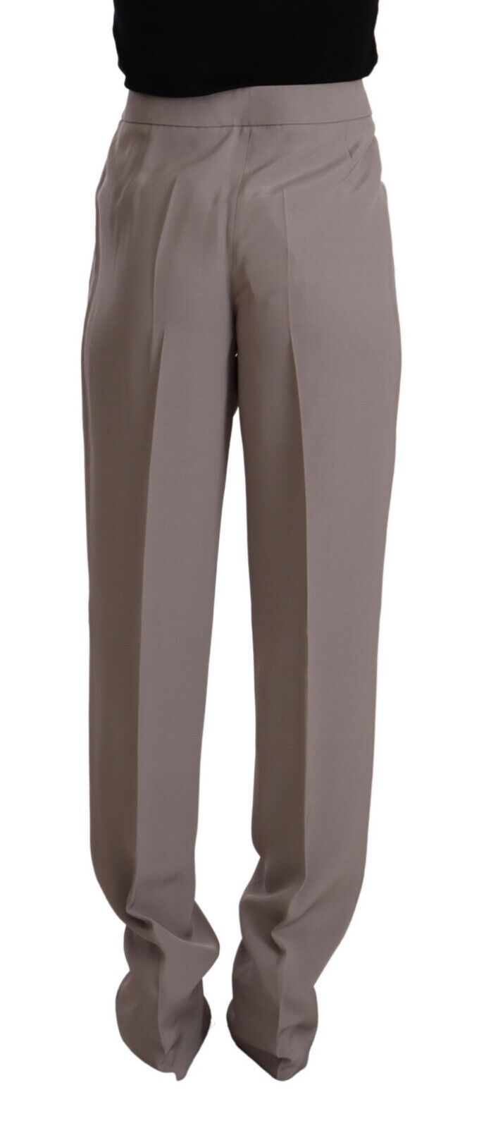 Elegant High Waist Silk Blend Trousers - SEHABRANDS