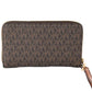 Jet Set Large Brown Signature PVC Flat Multifunction Wrist Wallet - SEHABRANDS