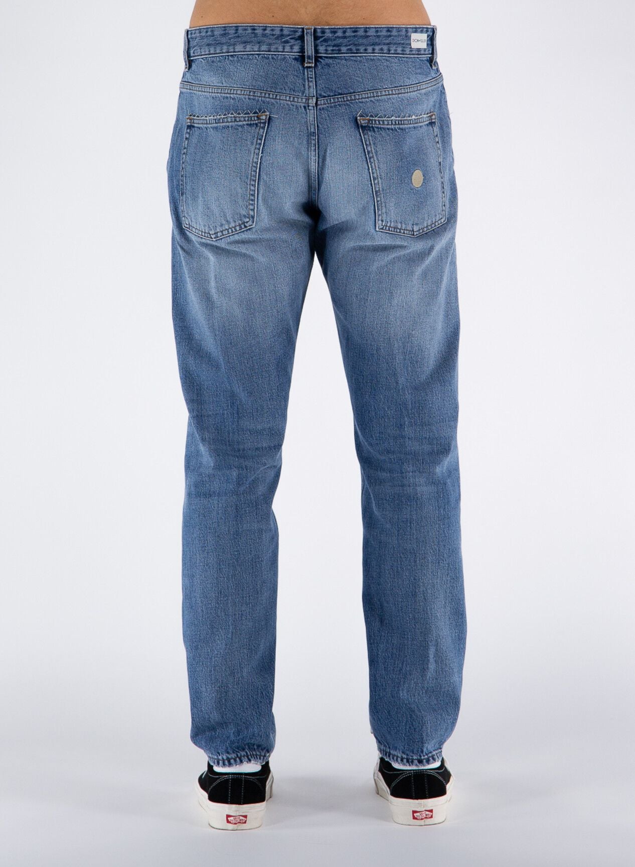 Elegant Medium Wash Men's Cotton Jeans - SEHABRANDS