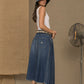 Chic Blue Denim Pleated Skirt - SEHABRANDS