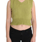 Elegant Green Sleeveless Vest Sweater - SEHABRANDS