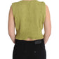 Elegant Green Sleeveless Vest Sweater - SEHABRANDS