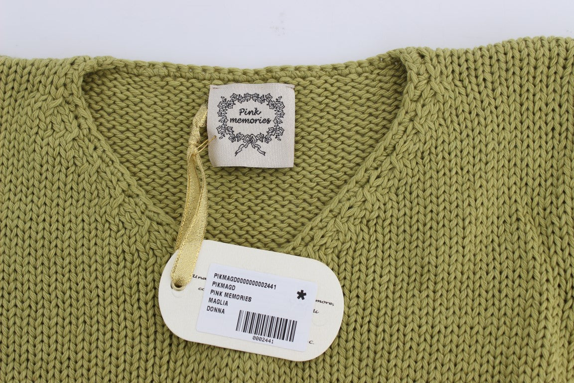 Elegant Green Sleeveless Vest Sweater - SEHABRANDS