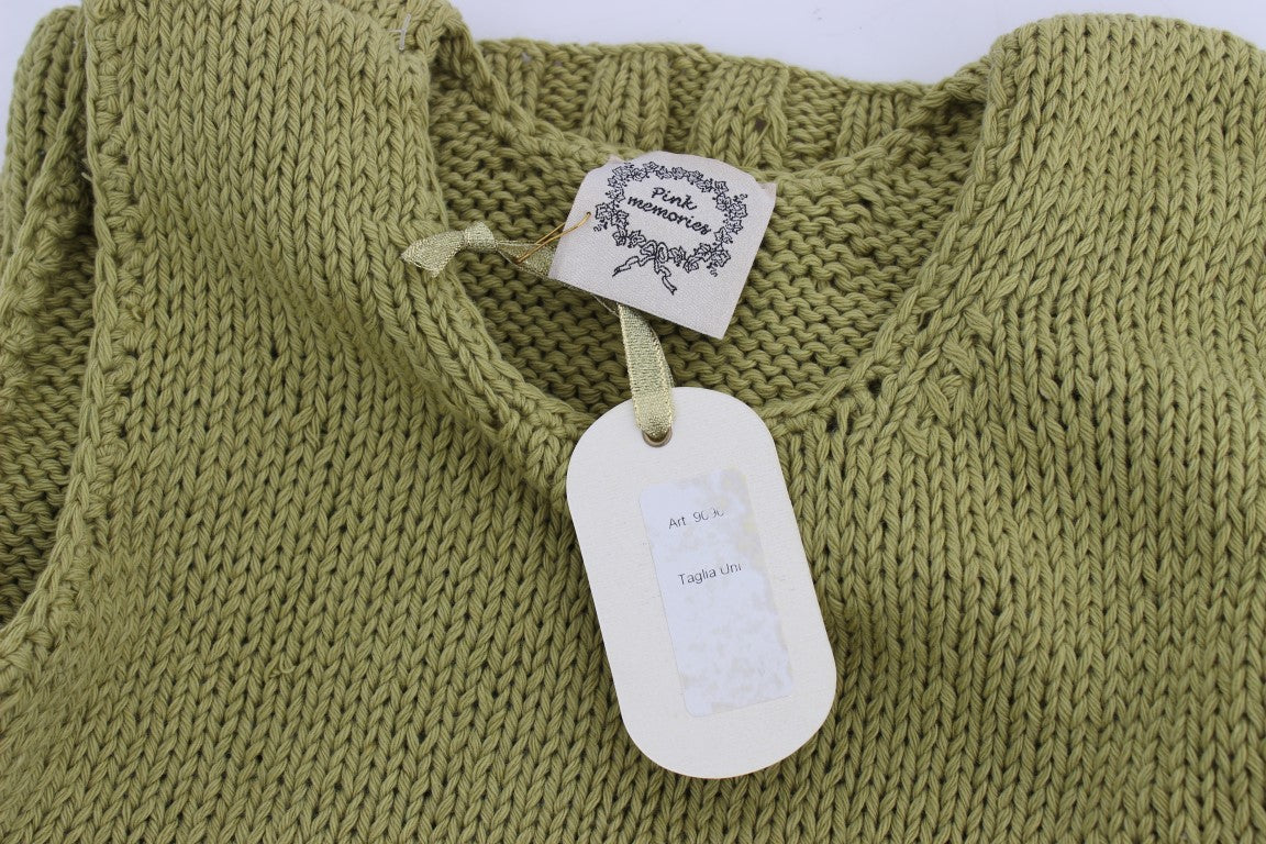 Chic Green Knitted Sleeveless Vest Sweater - SEHABRANDS