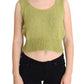 Elegant Green Knit Sleeveless Vest Sweater - SEHABRANDS